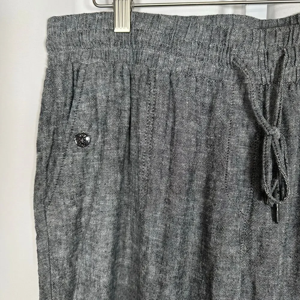 Jones New York Black Heathered Linen Pants Plus Sz 1X‎ Career Essential
